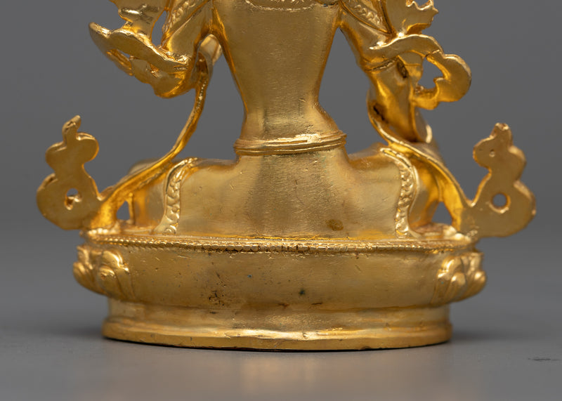 Tiny Green Tara Statue | 24K Gold Electroplated Grace