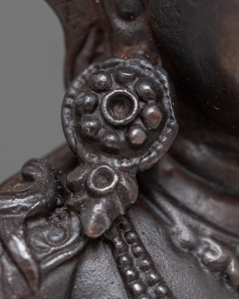 Miniature Amitayus Statue | Oxidized Copper Symbol of Longevity