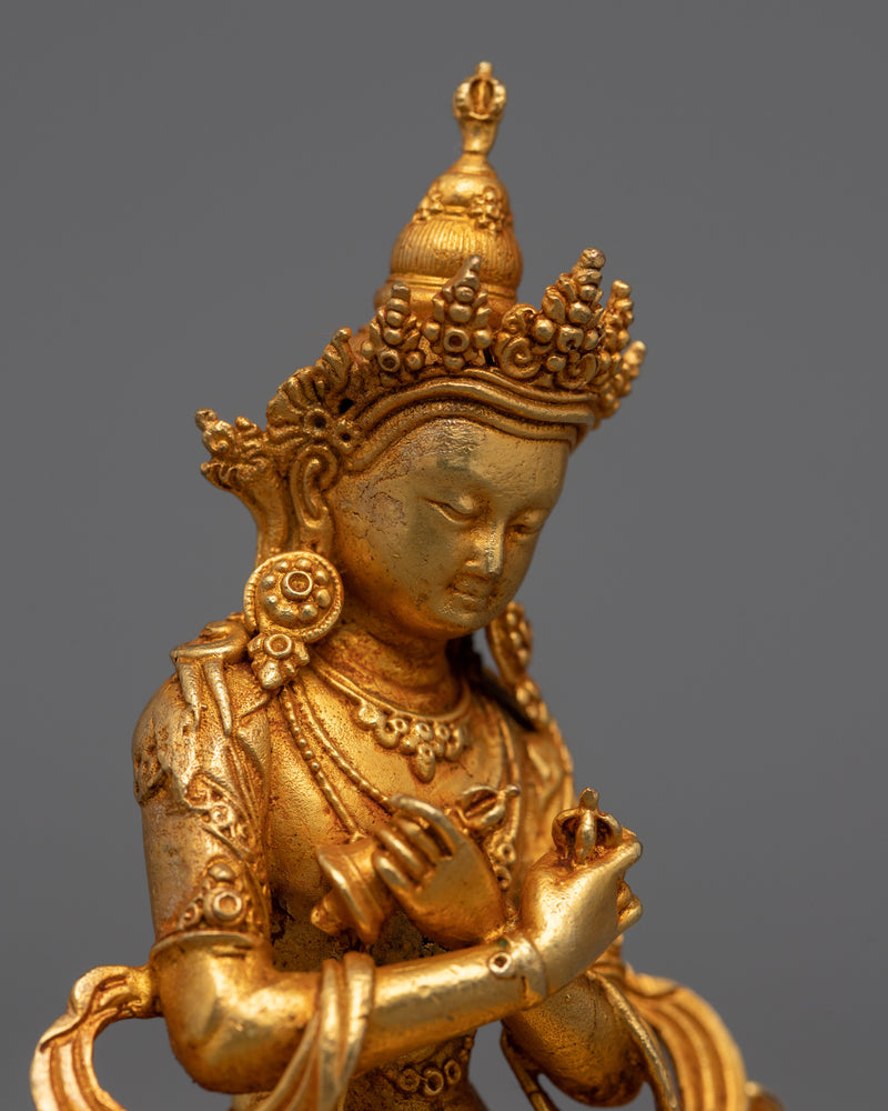 Miniature Vajradhara Statue | 24K Gold Electroplated Essence of Buddhahood