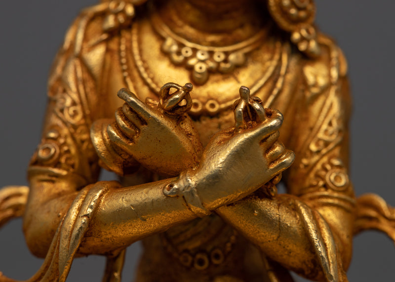 Miniature Vajradhara Statue | 24K Gold Electroplated Essence of Buddhahood