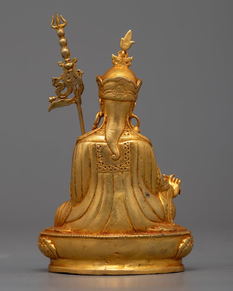 Miniature Guru Rinpoche Sculpture | 24K Gold Electroplated Spiritual Master