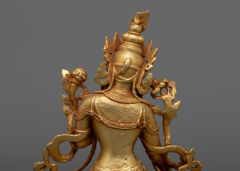 Small Statue of White Tara | 24K Gold Electroplated Symbol of Healing