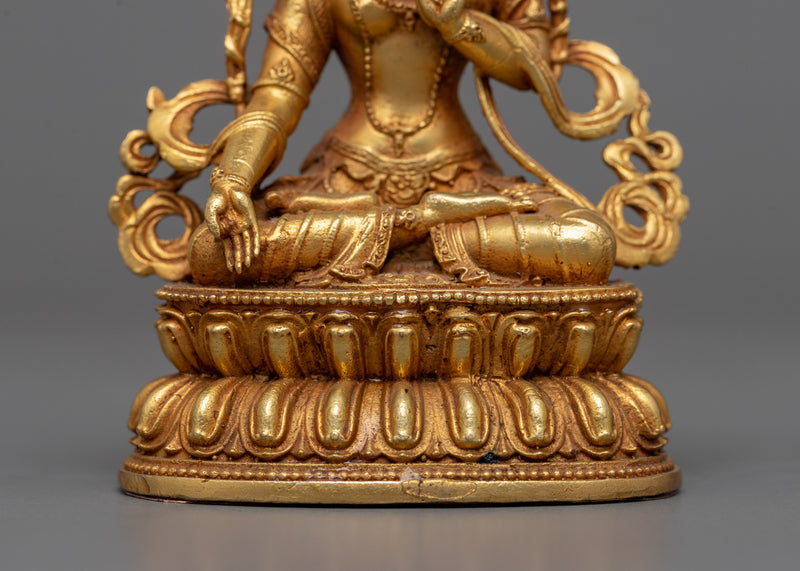 Small Statue of White Tara | 24K Gold Electroplated Symbol of Healing