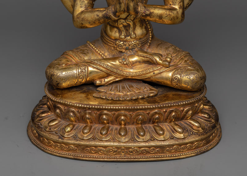 Antique Finished Chenrezi Statue | Embodiment of Infinite Compassion