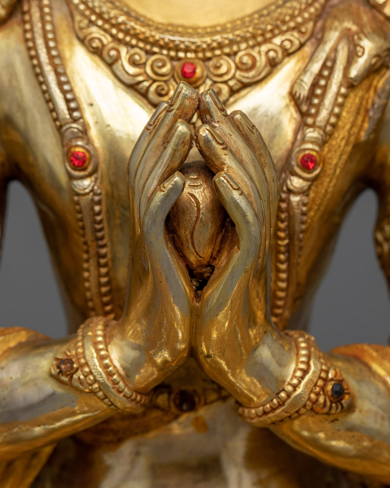 4 Arms Chenrezig Buddha | Gold Gilded Compassion