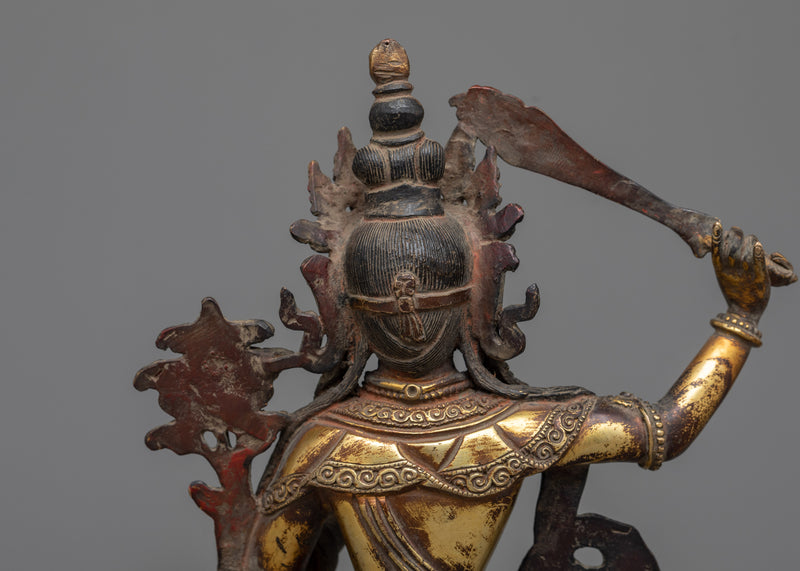 Bodhisattva Manjusri Statue | Wisdom's Beacon in Gold Gilded Copper