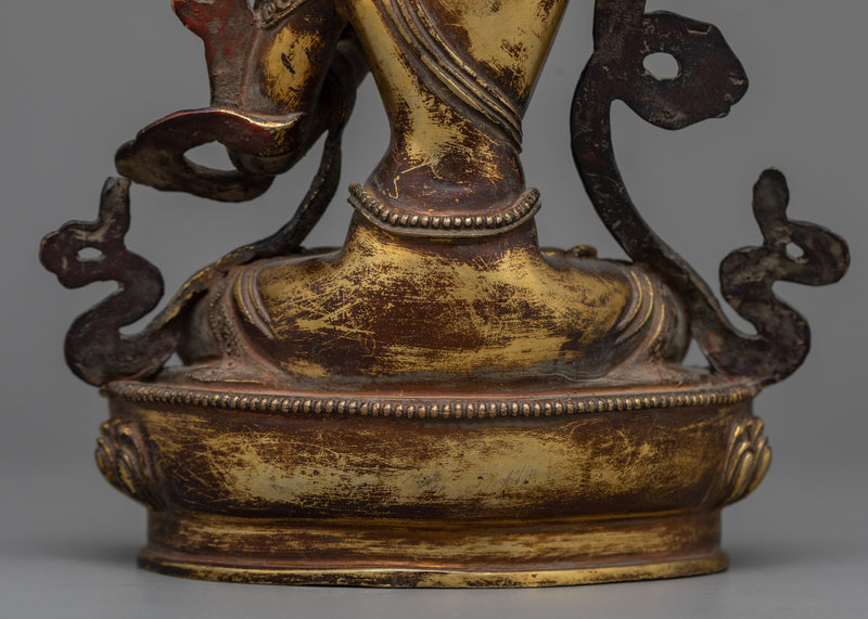 Bodhisattva Manjusri Statue | Wisdom's Beacon in Gold Gilded Copper