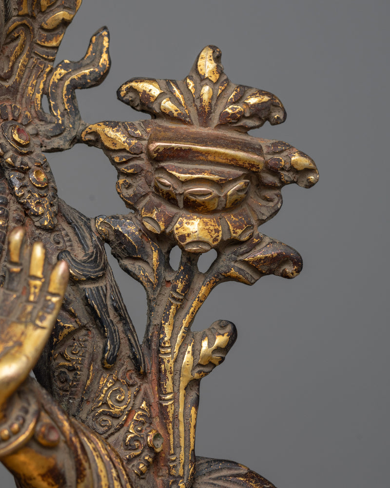 Bodhisattva Manjusri Statue | Wisdom's Beacon in Gold Gilded Copper