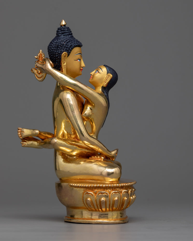 Samantabhadra & samantabhadri Yab Yum Statue | 24K Gold Gilded Tantric Union