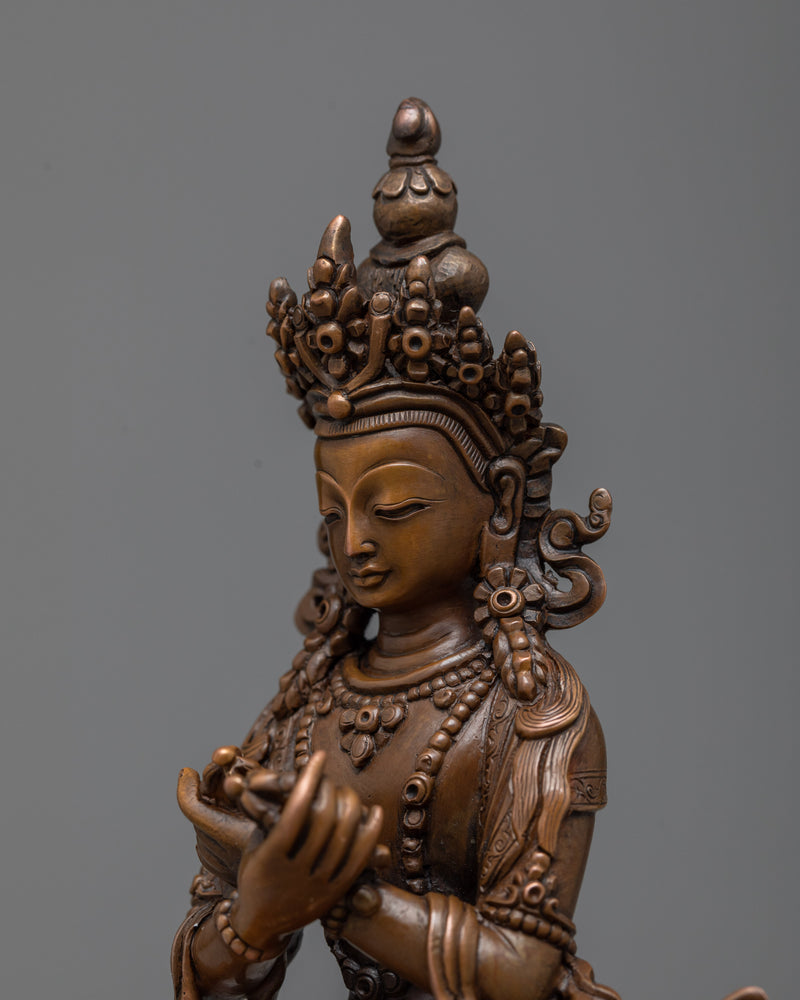 Vajradhara Buddha in Oxidized Copper | Emblem of Primordial Wisdom