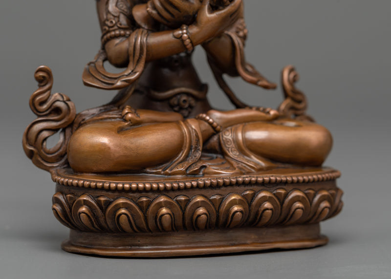 Vajradhara Buddha in Oxidized Copper | Emblem of Primordial Wisdom