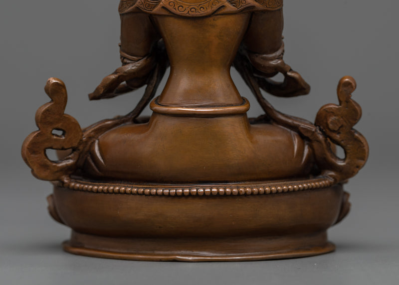 Vajradhara Buddha in Oxidized Copper | Emblem of Primordial Wisdom