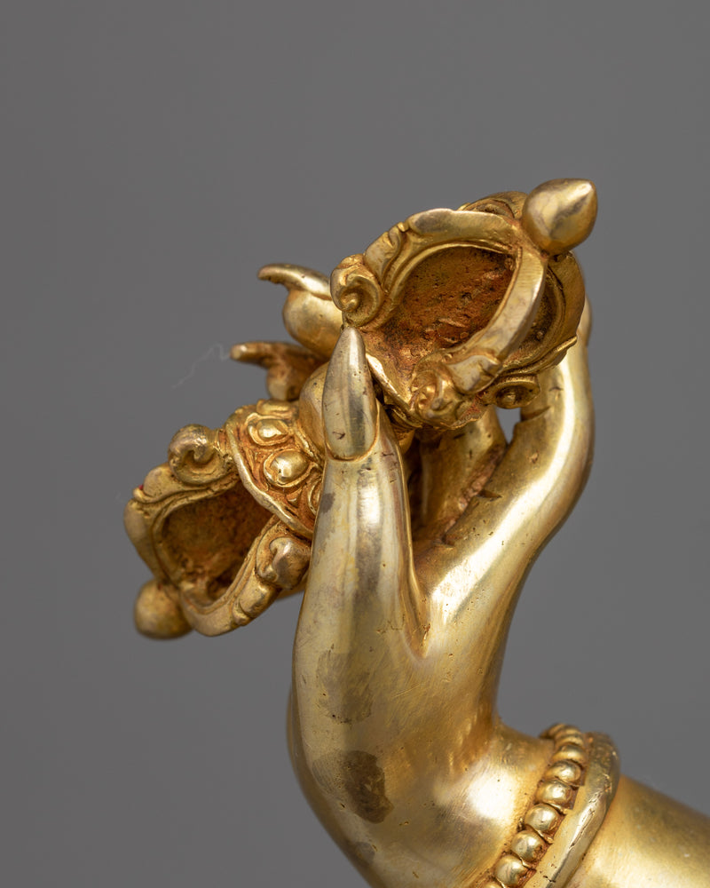 Vajrapani Sculpture in 24K Gold | Guardian of Spiritual Strength