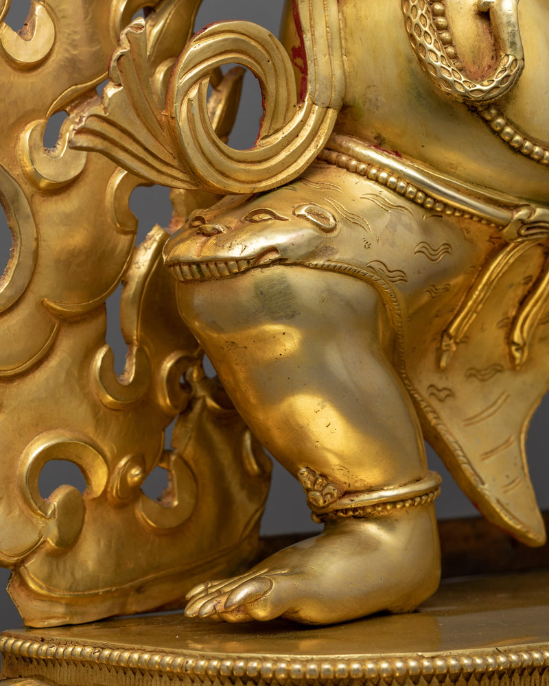 Vajrapani Sculpture in 24K Gold | Guardian of Spiritual Strength