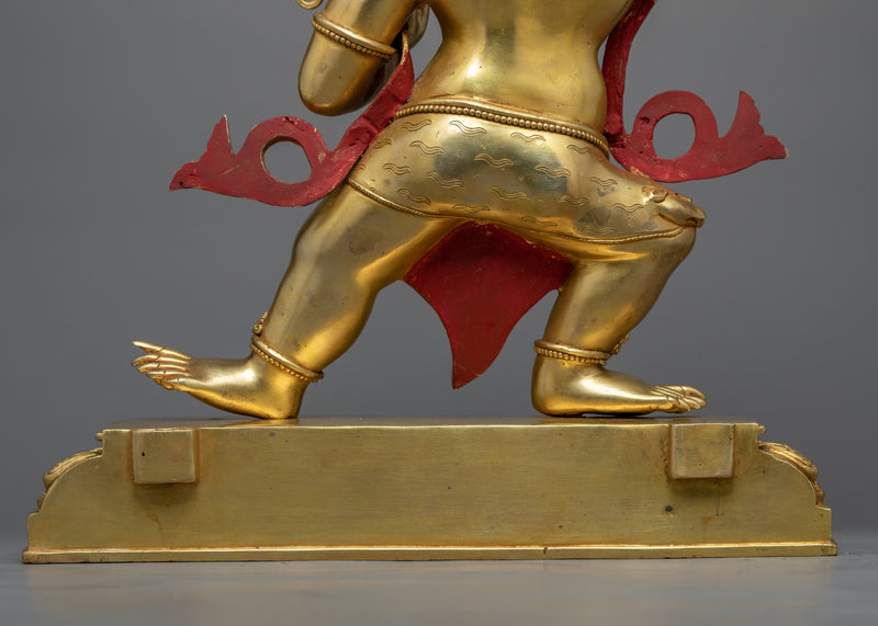 Vajrapani Sculpture in 24K Gold | Guardian of Spiritual Strength