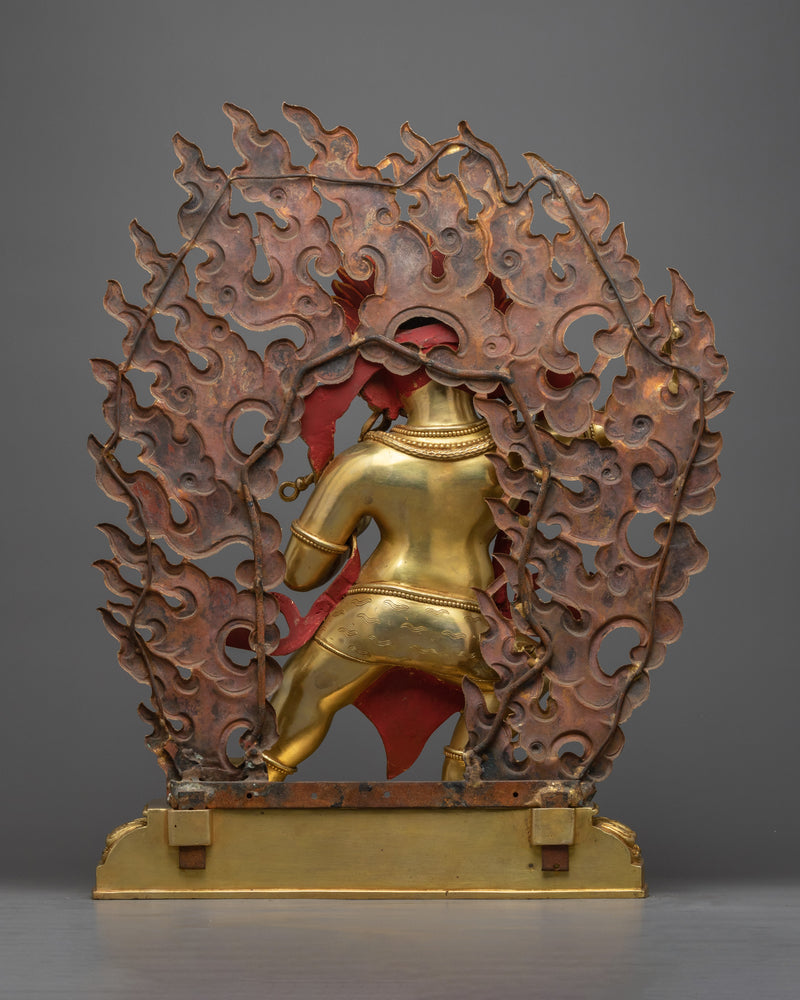 Vajrapani Sculpture in 24K Gold | Guardian of Spiritual Strength