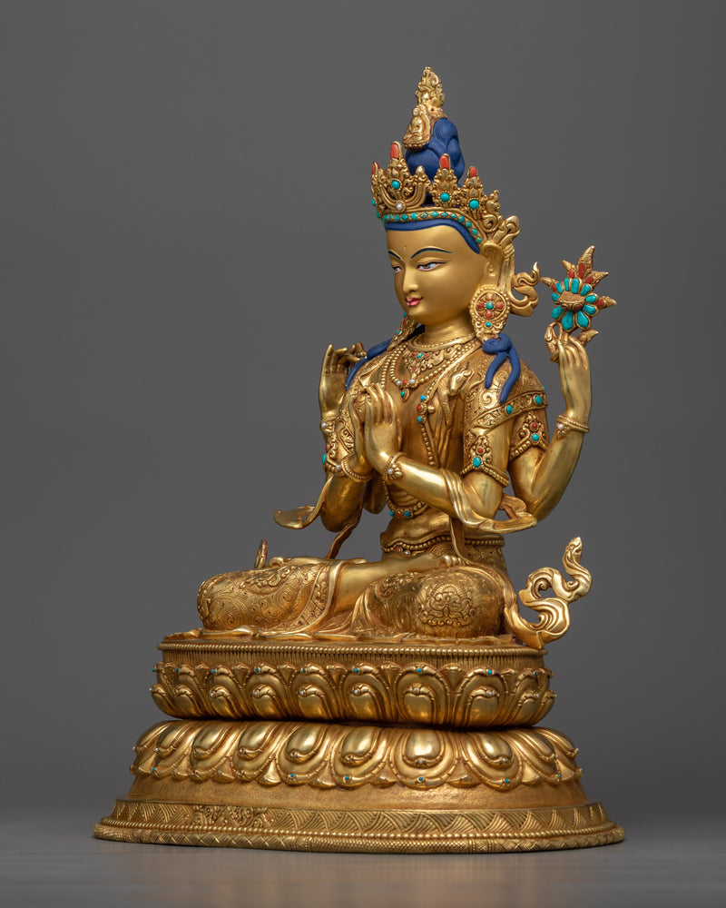 16.5 Inches Chenrezig Statue | Bodhisattva Buddha of Compassion