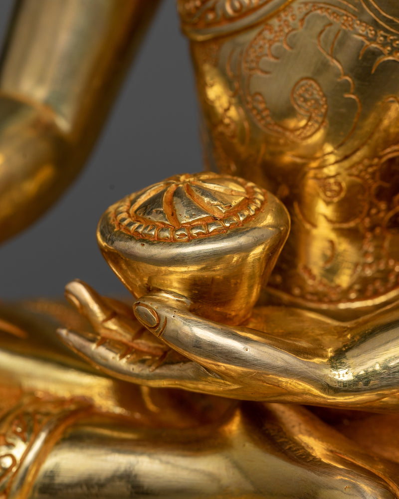 24k Gold Gilt Statues of Three Buddhas | Medicine Buddha, Shakyamuni Buddha, Amitabha Buddha