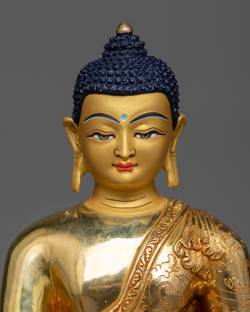 24k Gold Gilt Statues of Three Buddhas | Medicine Buddha, Shakyamuni Buddha, Amitabha Buddha