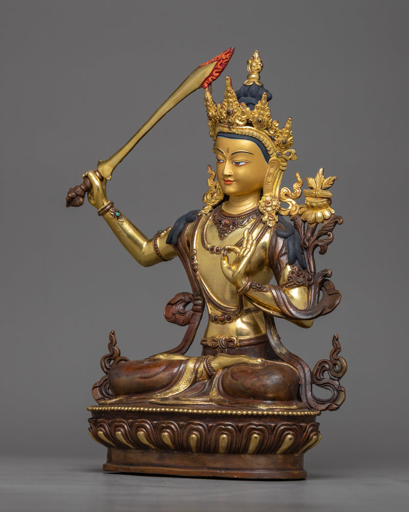 manjushri copper-statue