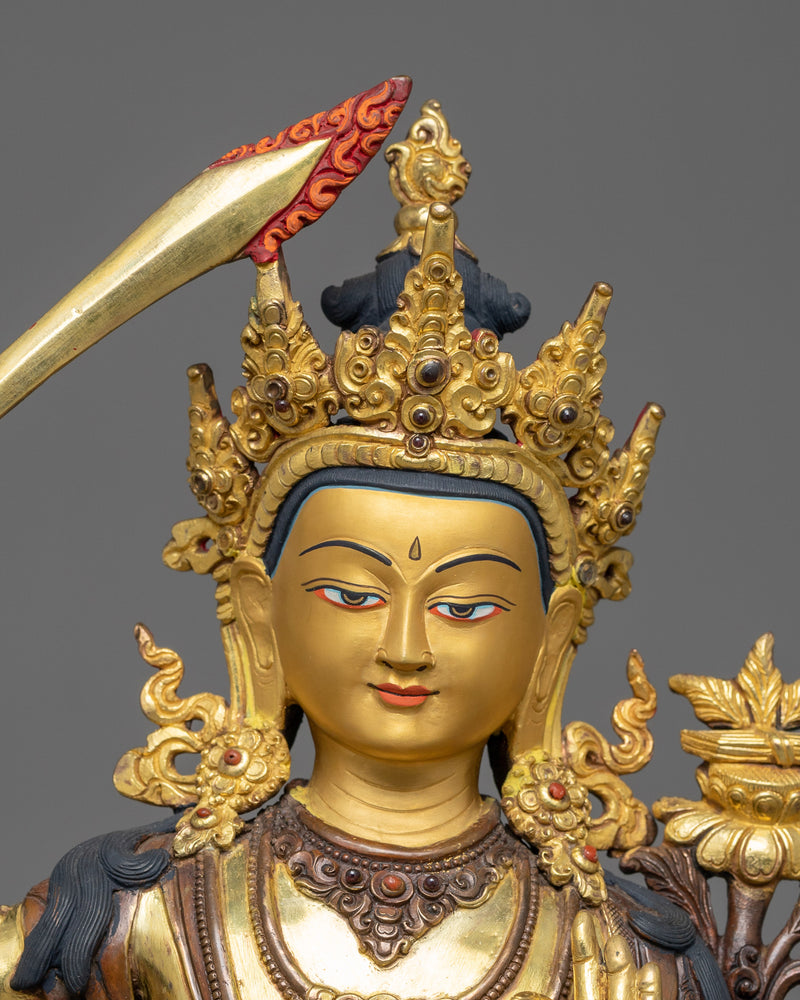 manjushri copper-statue