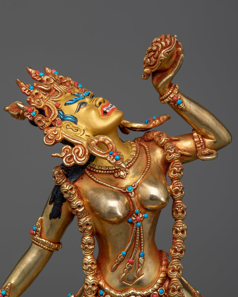 Naro Khandroma Statue in 24K Gold | A Symbol of Mystical Feminine Power