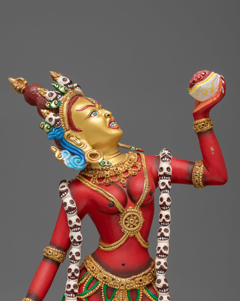 Red Painted Naro Dakini Statue | Himalayan Artwork