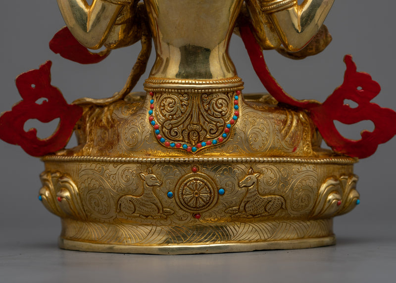 Beautiful 4-Armed Chenrezig Statue | Traditional Himalayan Artwork