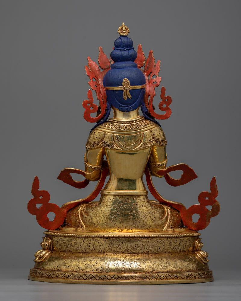 Primordial Buddha Vajradhara Statue | 24K Gold Gilded Emblem of Ultimate Reality