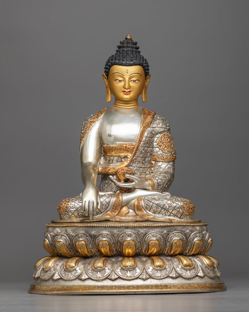 Shakyamuni Buddha Statue with Disciples | Traditional Himalayan Art