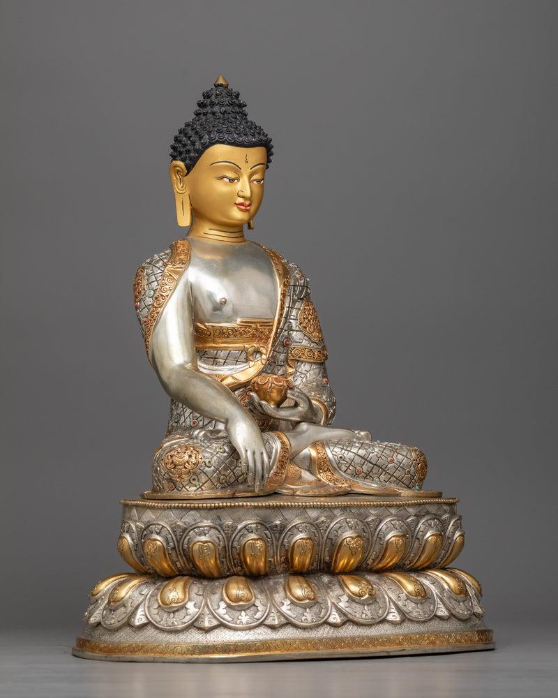 Shakyamuni Buddha Statue with Disciples | Traditional Himalayan Art