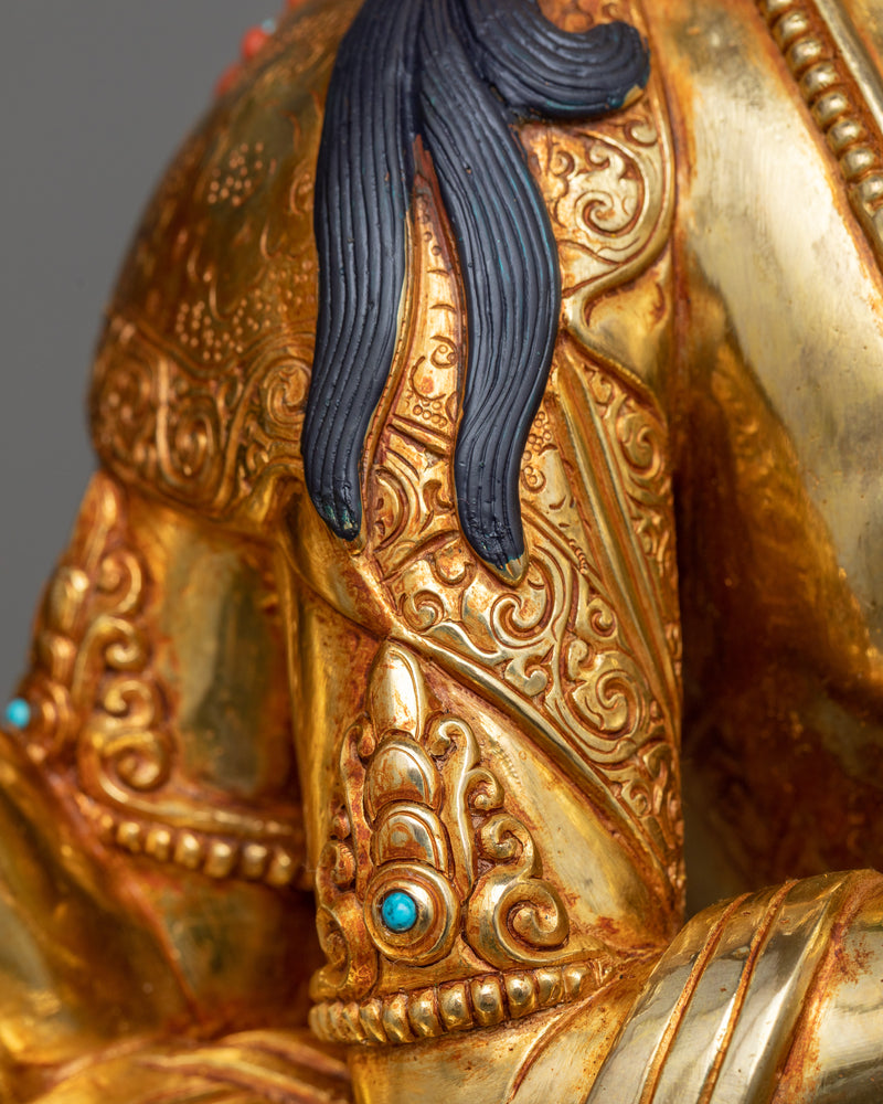 Chenrezig Gilt Copper Statue | Compassion in 24K Gold Splendor