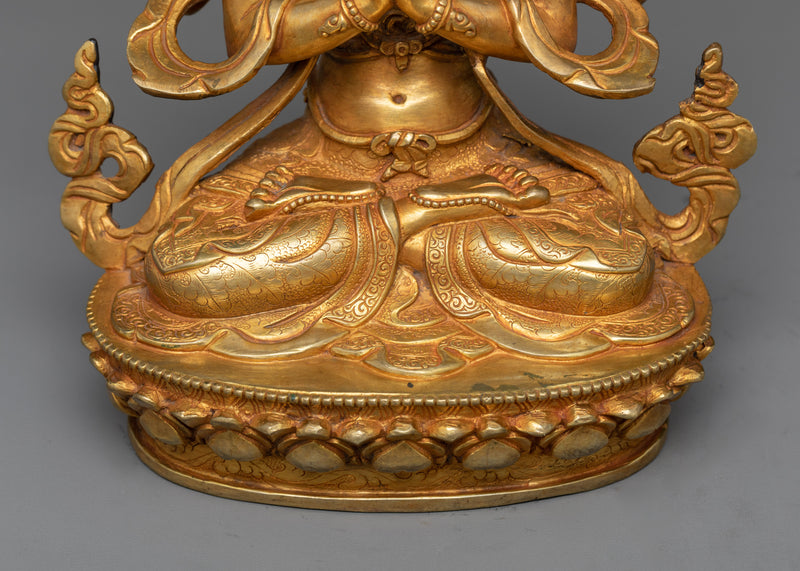 Compassion Deity Chenrezig Statue | A Radiant Symbol of Loving-Kindness in 24K Gold