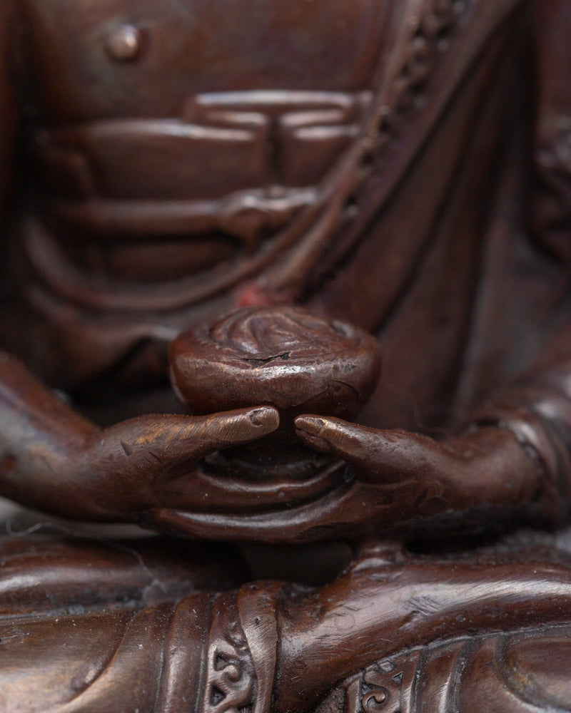 Machine-Made Three-Buddha Set | Triad of Enlightenment in Oxidized Copper