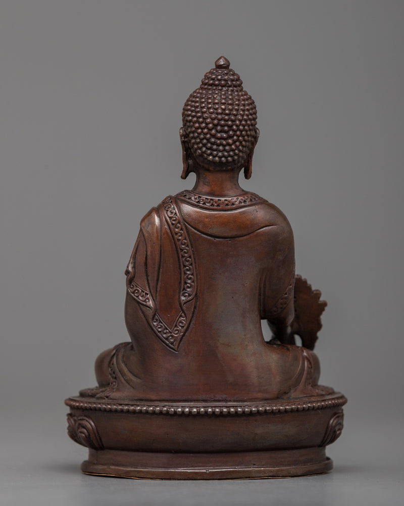 Machine-Made Three-Buddha Set | Triad of Enlightenment in Oxidized Copper