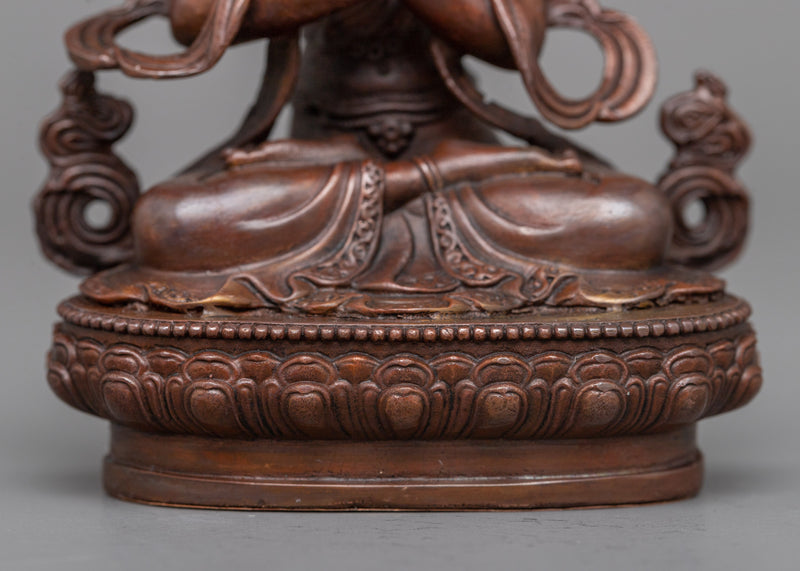 Machine-Made Vajradhara Statue | A Compact Oxidized Copper Emblem of Primordial Buddha