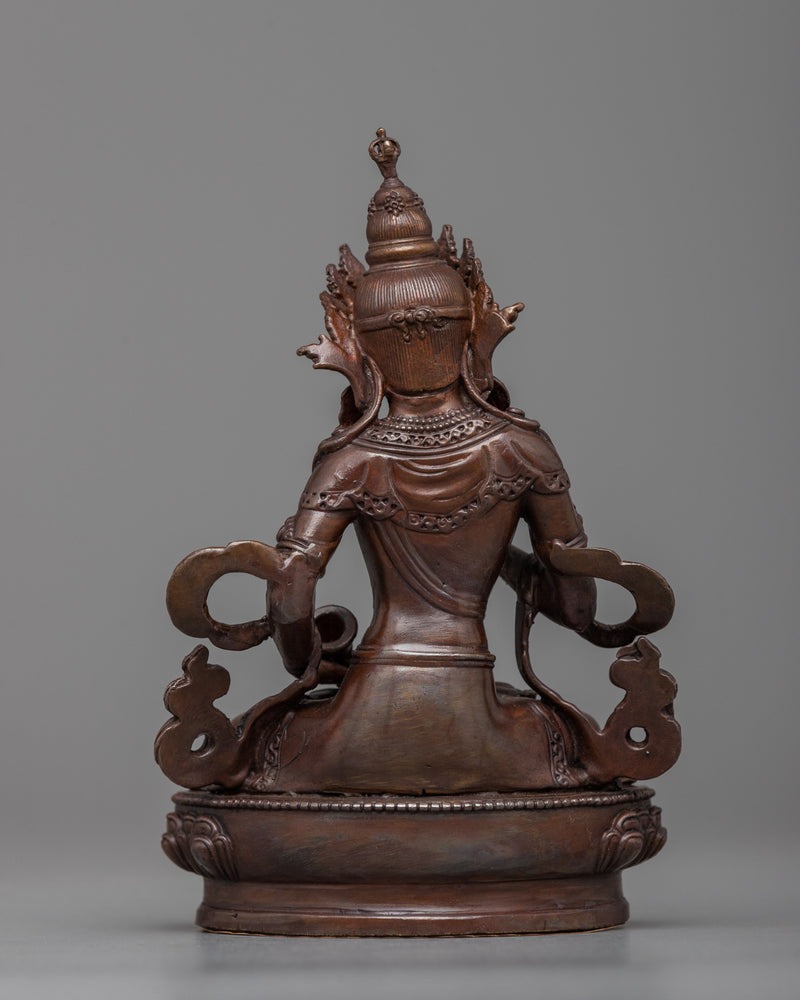 Machine-Made Vajrasattva Statue | A Compact Oxidized Copper Symbol of Purification