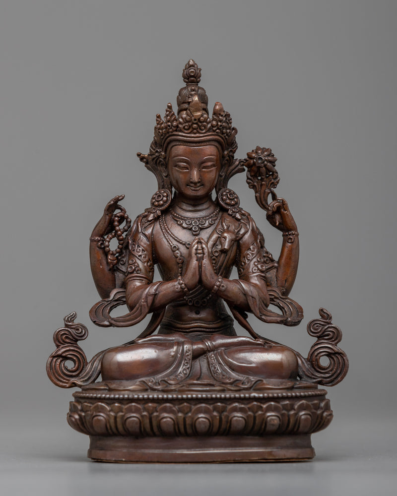 Machine-Made Bodhisattva Set | A Collection of Oxidized Copper Icons of Enlightenment