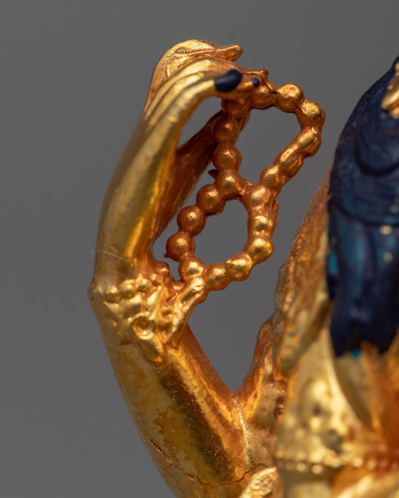 Electroplated Chenrezig Statue | A Glimmering 24K Gold Symbol of Compassion