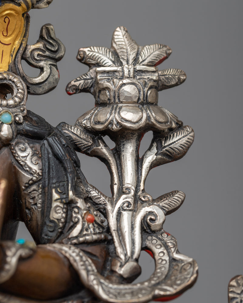 8.6 Inch Manjushri Statue | Beacon of Transcendent Wisdom in Silver