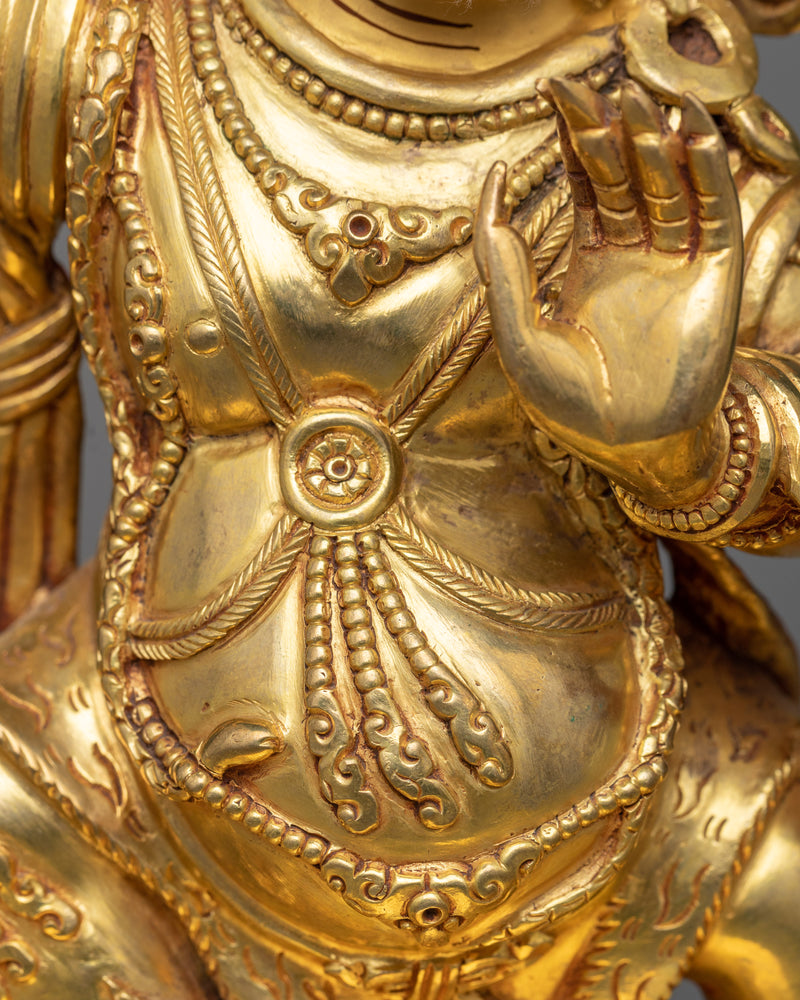 Vajrapani Gilt Statue | 24K Gold Gilded Protector of the Dharma