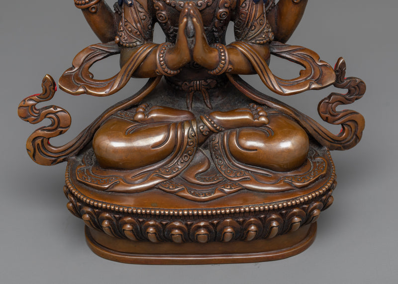 Chenrezig with Four Arms Statue | Embodiment of Compassion