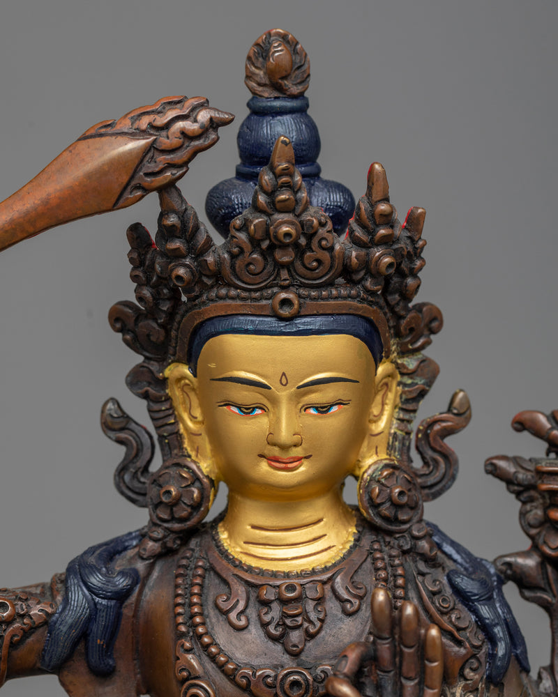 23cm manjushri statue