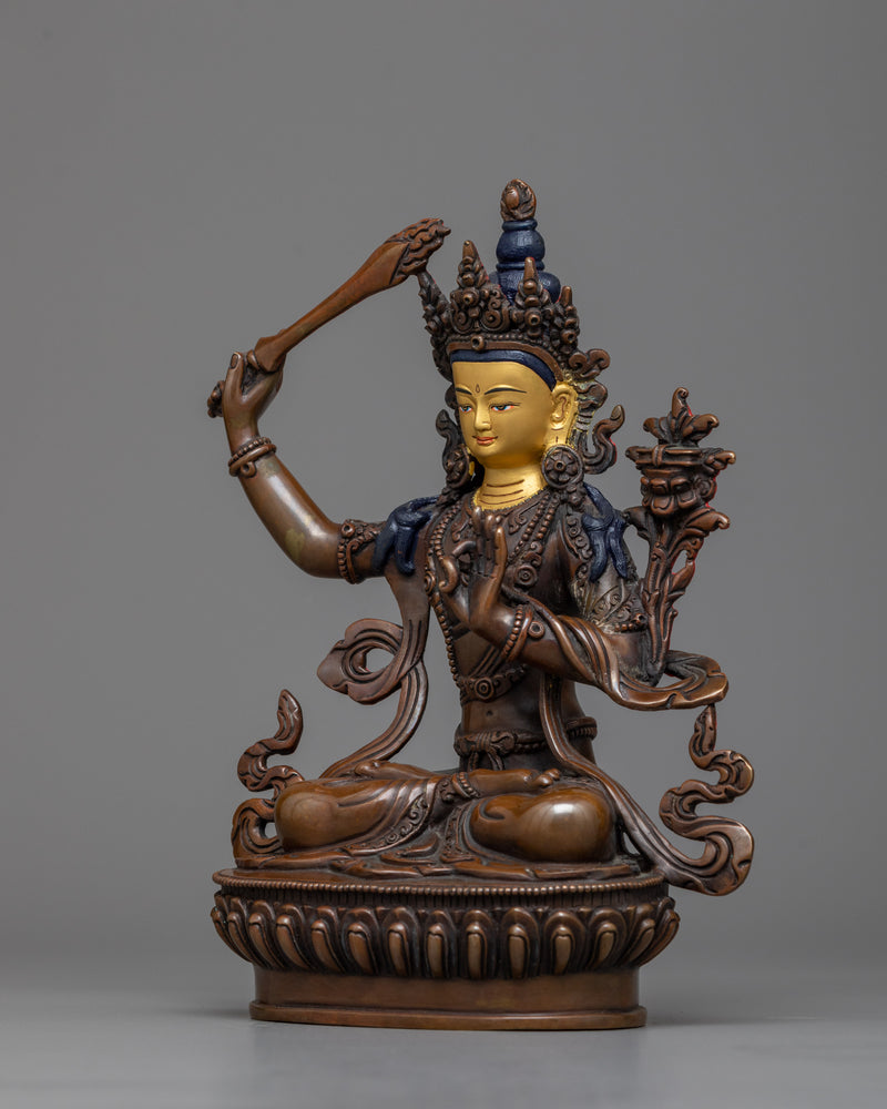 23cm manjushri statue