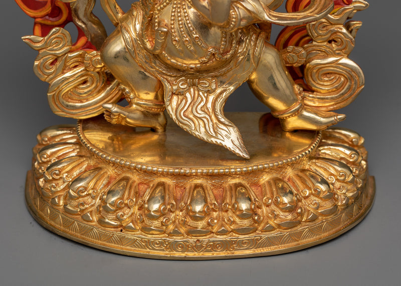 Bodhisattva Vajrapani Statue | 24K Gold Gilded Emblem of Spiritual Power