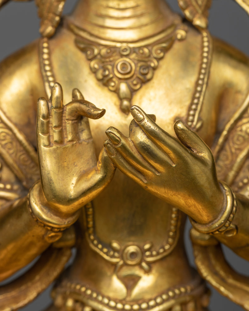 Five Dhyani Buddhas Set | Premium 24K Gold Gilded Assembly of Transcendental Wisdom