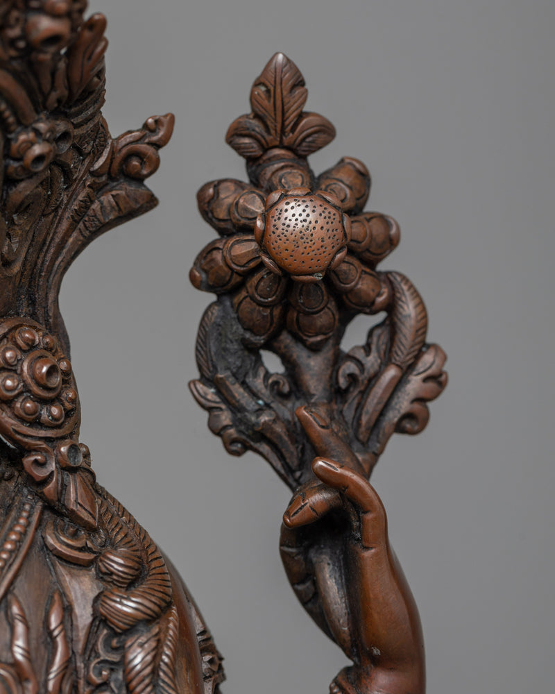 Chenrezig Chocolate Oxidized Statue | Symbol of Universal Compassion