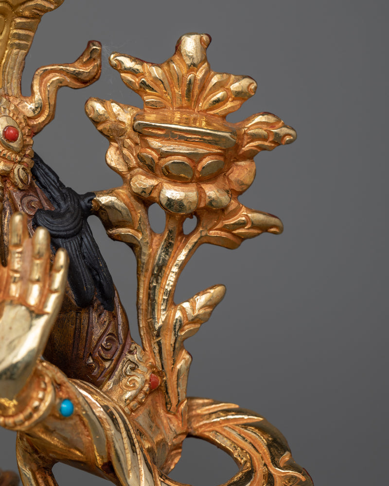 Sacred Manjushri Sculpture | Illuminate Your Wisdom | 24k Gold Gilded Statues