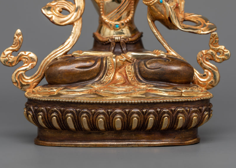 Sacred Manjushri Sculpture | Illuminate Your Wisdom | 24k Gold Gilded Statues