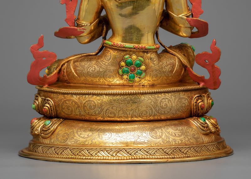 Bodhisattva Manjushri: The Embodiment of Wisdom | Premium 24K Gold Gilded Statue